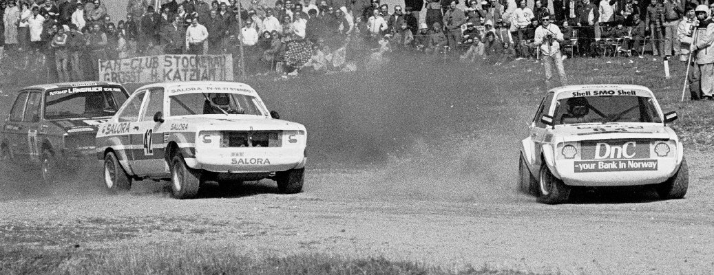 Kjetil Bolneset (64, Ford Escort), Matti Kallio (42, Ford Escort), Josef Hofegger (11, VW Golf GTi)