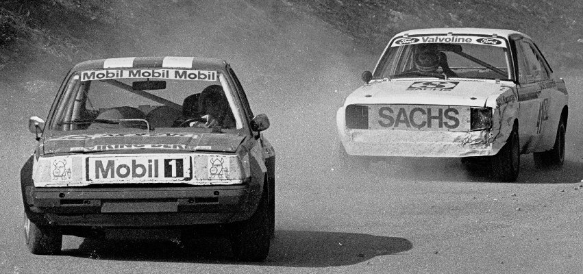 Per Engesth (45, Volfo 343), Martin Schanche (41, Ford Escort)