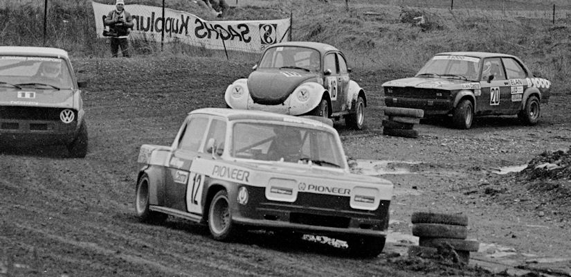 Hermann Twerdy (12, Simca Rallye III), Gnter Saubrigl (11, VW Golf GTi), August Lemisch (16, VW Kfer), Manfred Kubik (20, BMW 320)