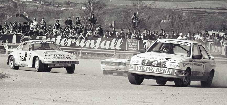 Martin Schanche (1, Ford Escort), Matti Alamki (5, Porsche 930), Olle Arnesson (3, Audi Quattro)