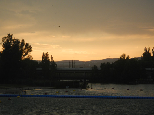 Foto vom 29.Juli 2013 - Sonnenuntergang an der Alen Donau